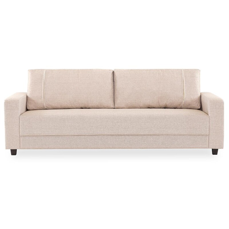 SOFA 4 CUERPOS - TAPIZADO TELA TRAMADA CRUDA CON NEGRO SOFA 4 CUERPOS - TAPIZADO TELA TRAMADA CRUDA CON NEGRO