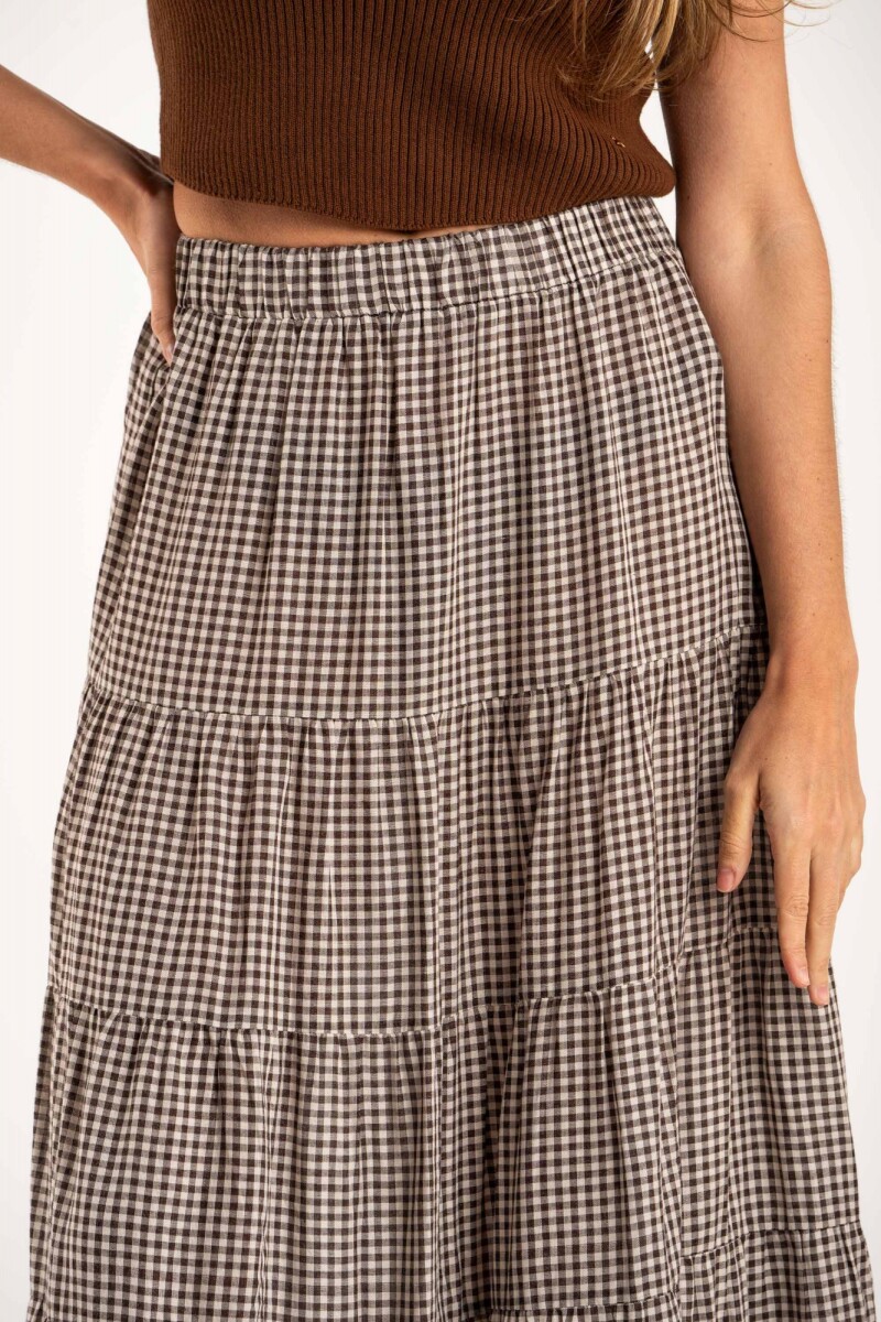 Falda Gingham Chocolate