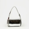 Cartera al hombro Leaf en efecto cuero charol Metalizado