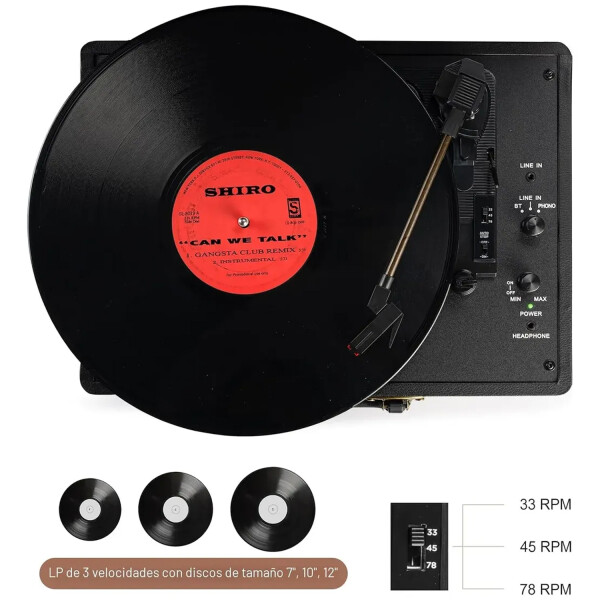 Tocadiscos Bandeja Para Vinilos Bluetooth Con Parlantes R609 BANDEJA VINILO R609 C/BLUETOOTH Y PARLAN