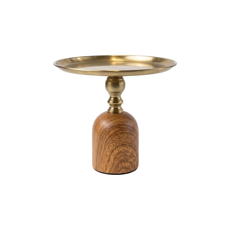 BANDEJA METAL DOR C/BASE MARRON 25X22CM Unica