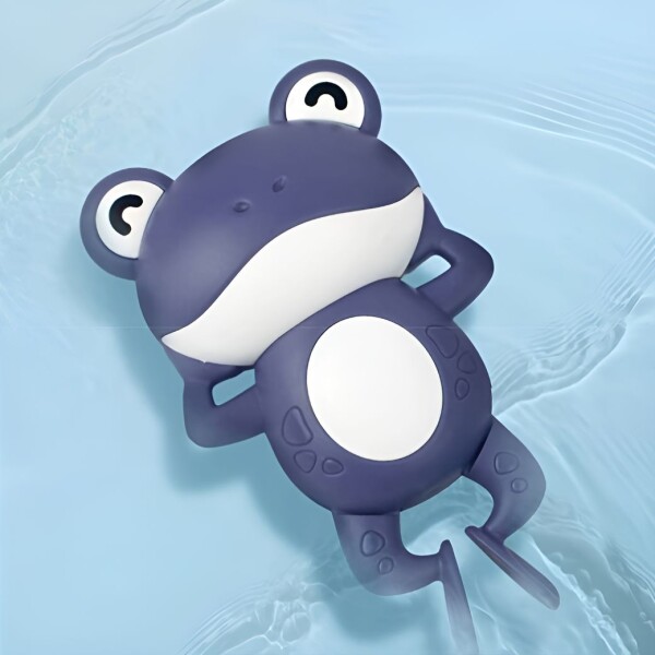 Juguete De Baño Rana Nadadora Con Movimiento Ducha Bebés Variante Color Azul