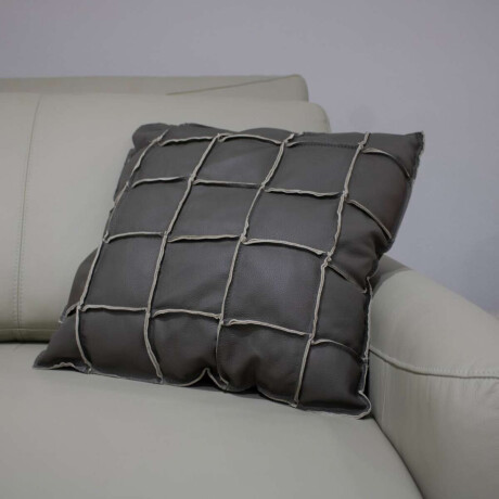 Almohadón Cuero 48x48cm Fio Gris