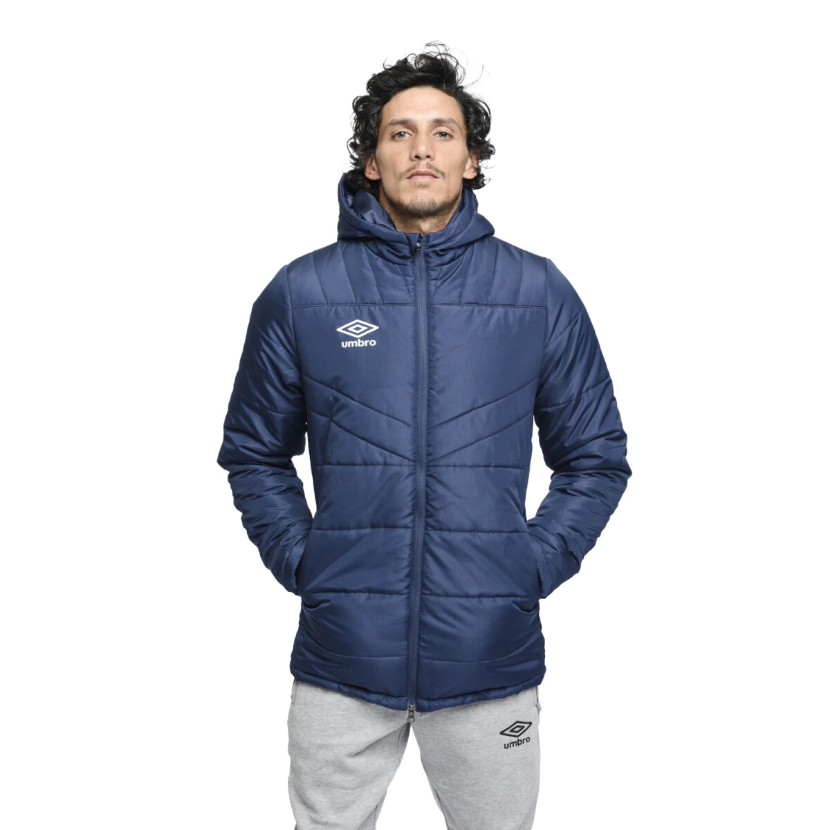 Campera de Hombre Umbro Parka New Classic - Azul Marino - Blanco 