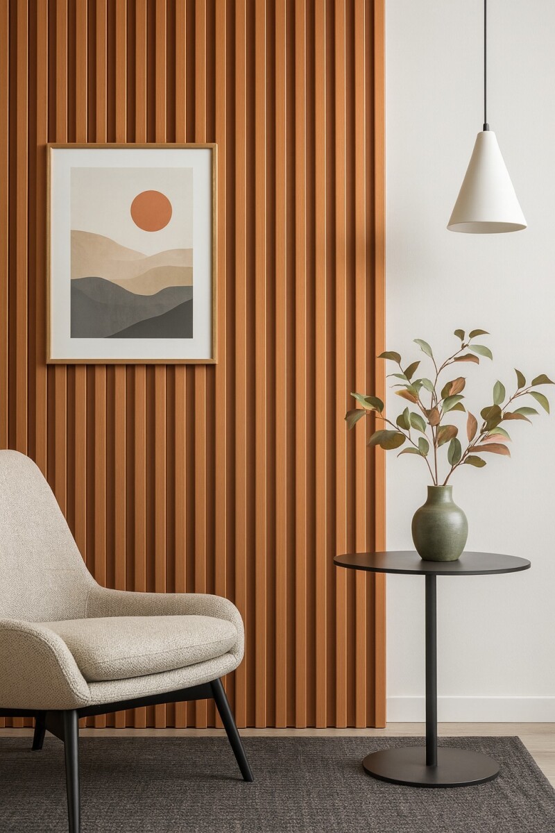 Revestimiento De Pared De WPC 290x16cm Color Dorado 