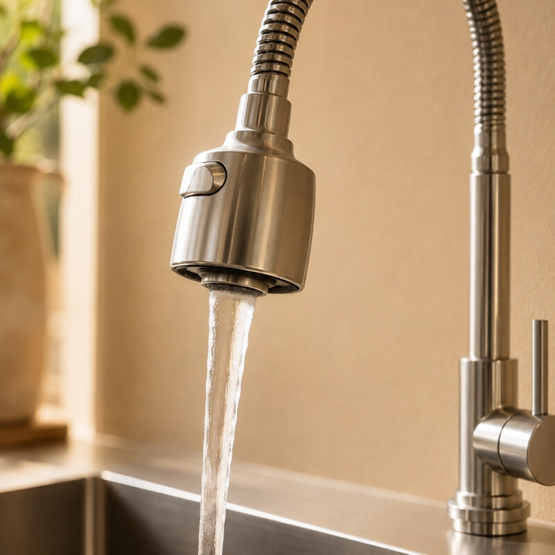 Canilla flexible para mesada de cocina agua fría PLATEADO