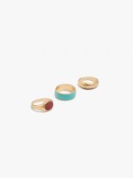 Set De Anillos Con Esmalte multicolor