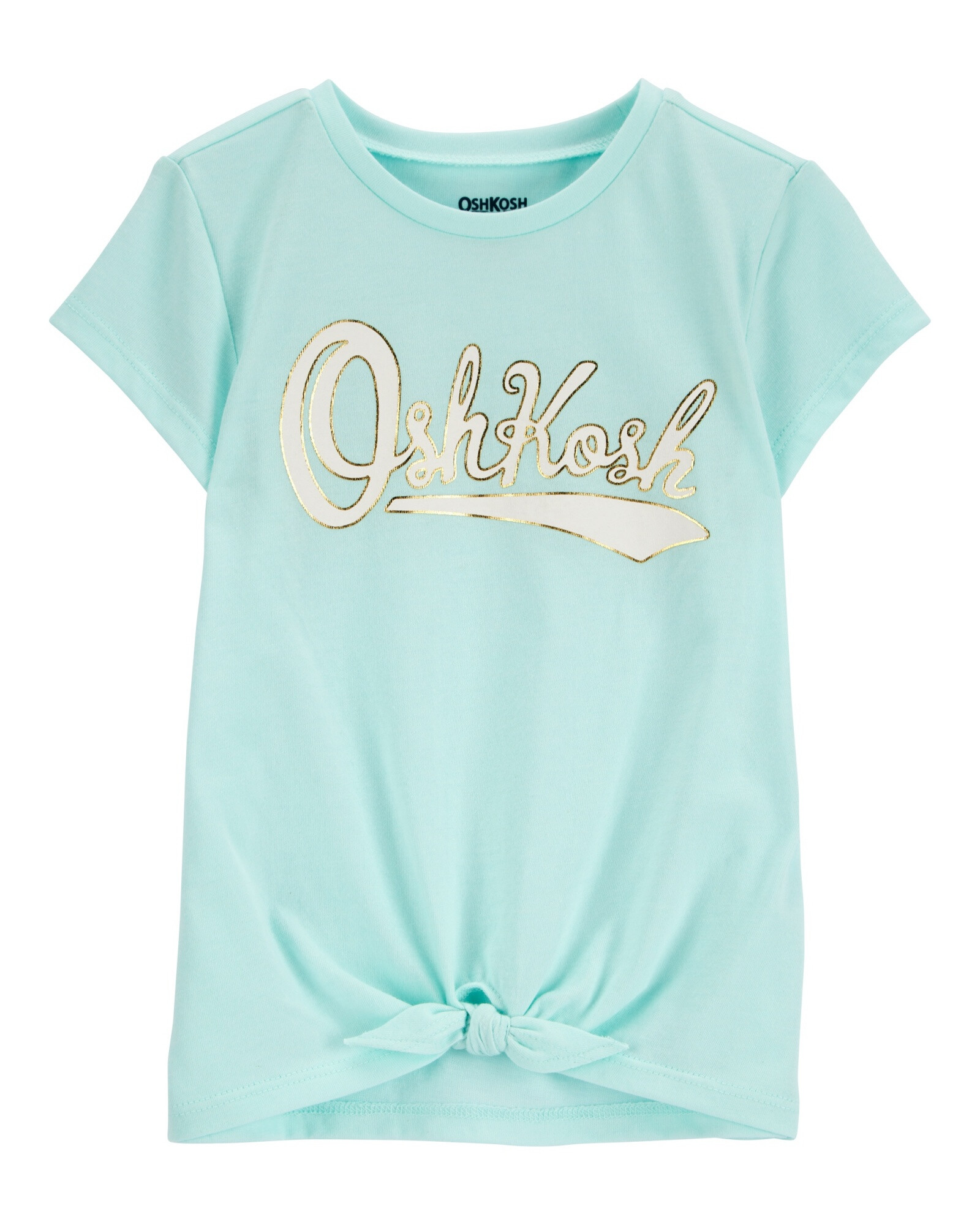Remera de algodón, anudada y con logo Sin color
