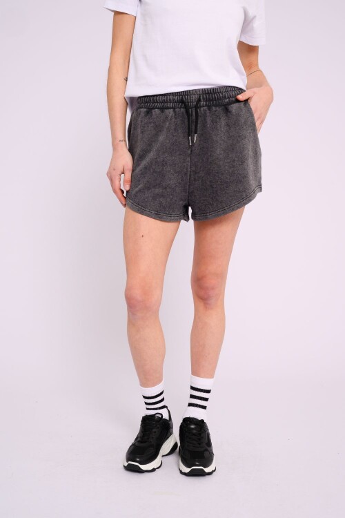 Short de felpa Negro