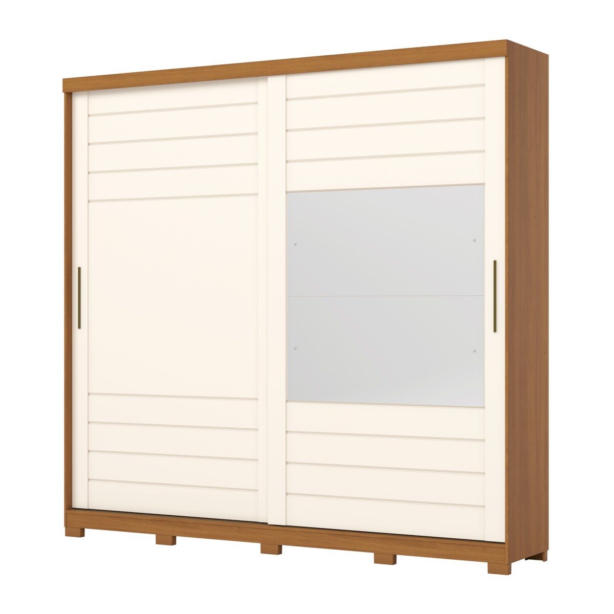 ROPERO CAYMAN 2 PUERTAS 6 CAJONES INTERNOS 1 ESPEJO GUARDARROPA CLOSET ARMARIO 100% MDF - OFF WHITE 