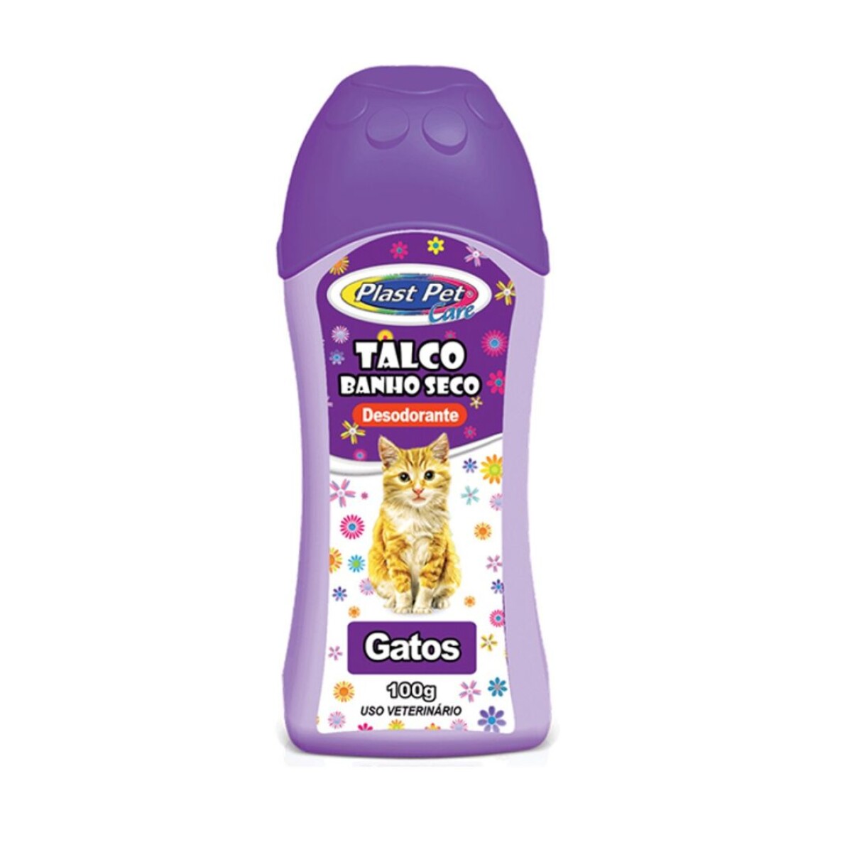 Talco Baño Seco Plast Pet Perfumado Para Gato 100gr 