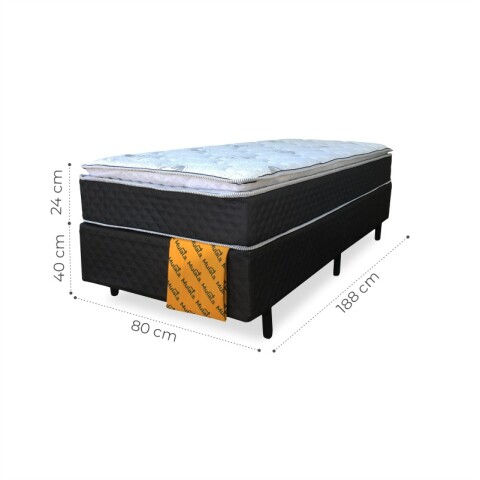 UNA PLAZA + BOX - Conjunto de Sommier 1 Atena Con Pillow Top EPS 190x78x57 130K UNA PLAZA + BOX - Conjunto de Sommier 1 Atena Con Pillow Top EPS 190x78x57 130K