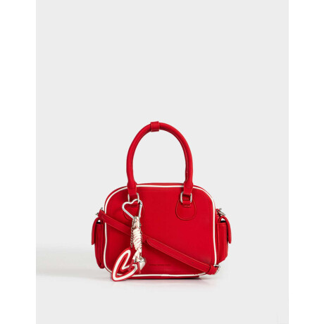 Cartera Bowling Con Charm Rojo Burdeaux