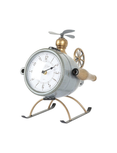 RELOJ DE MESA HIERRO 18X23X24CM HELICOPTERO RELOJ DE MESA HIERRO 18X23X24CM HELICOPTERO