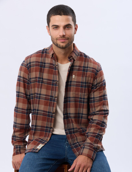 CAMISA DE VIYELA Ladrillo