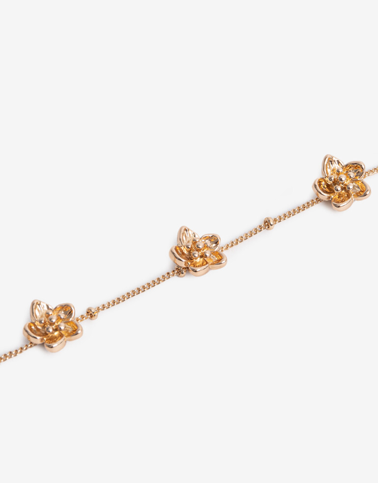 Pulseras Flexibles Metal Pulsera Flexible Bañada En Oro - Dorado