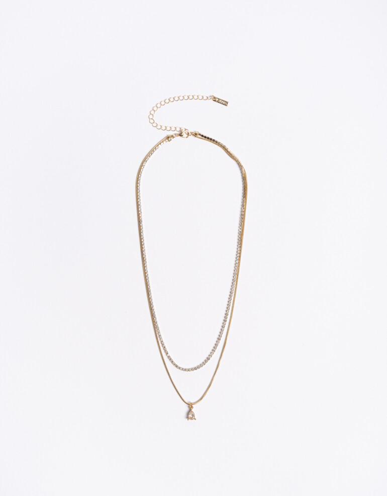 Collares Cortos Strass Collares Cortos, Strass Basics - Dorado