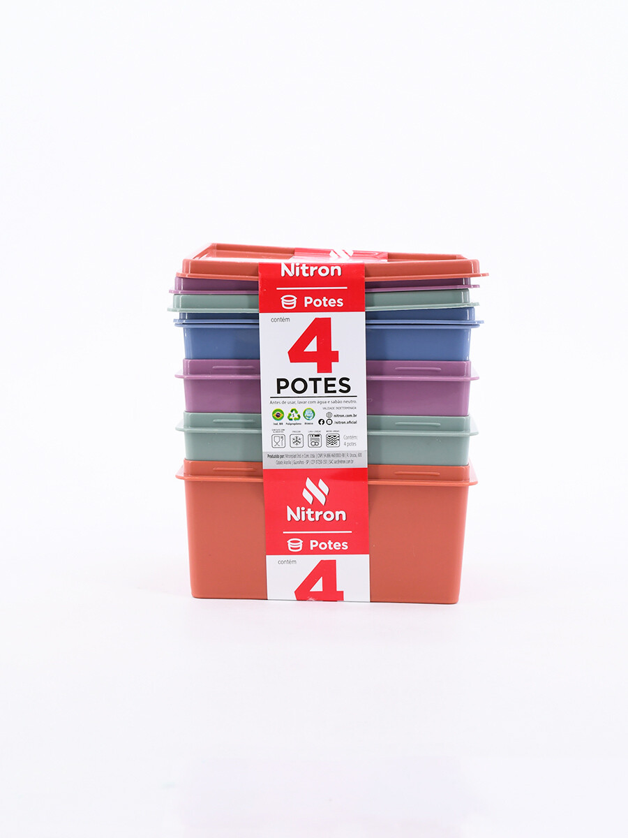 CONTENEDOR SET 4 PCS - MULTICOLOR 