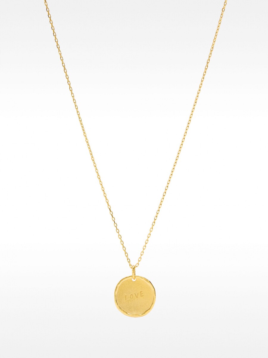 Collar Con Medalla - Plata De Ley 925 dorado