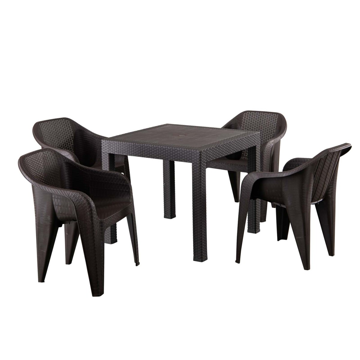 SET DE COMEDOR EXTERIOR - POLIPROPILENO MARRON TURIM 