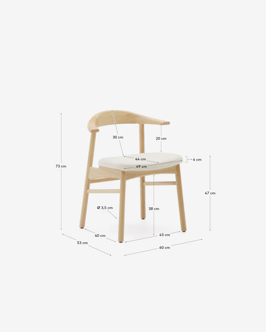 Silla desenfundable Timons de madera maciza de roble con acabado natural FSC Mix Credit Silla desenfundable Timons de madera maciza de roble con acabado natural FSC Mix Credit