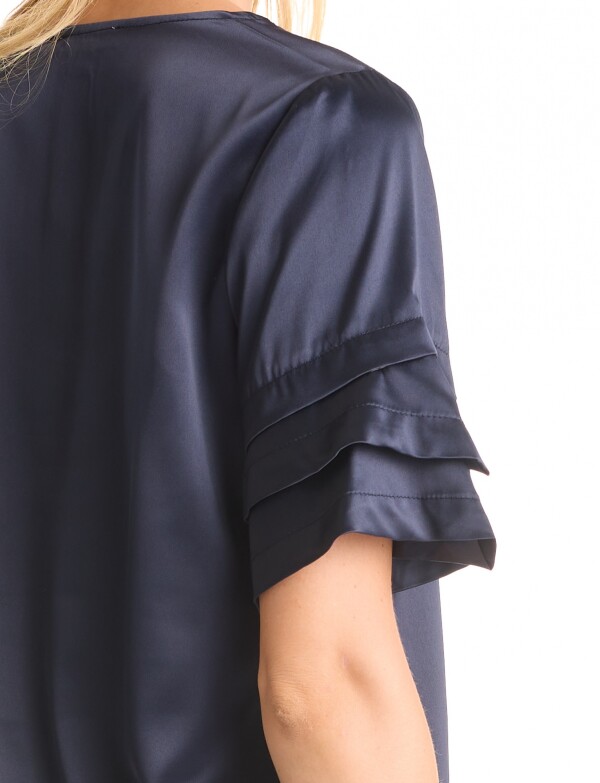 Blusa Saten Volados AZUL