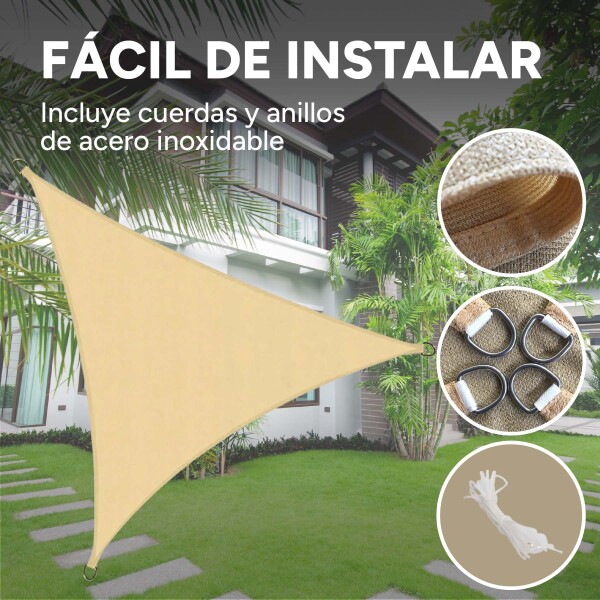 Malla Sombra Vela Toldo 3.6 X 3.6 Mts Jardín Patio Y Malla Sombra Vela Toldo 3.6 X 3.6 Mts Jardín Patio Y