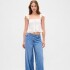 FLTR SLV SQ NK PEPLUM TOP NEW OFF WHITE