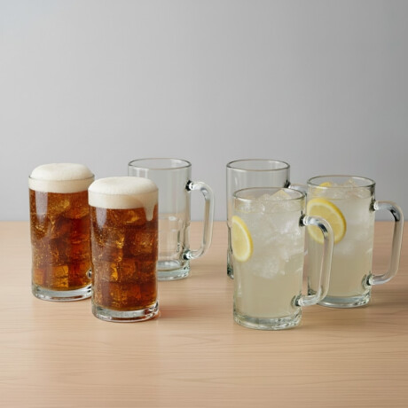 Set x6 Jarra cerveza 350ml vidrio millenium TRANSPARENTE