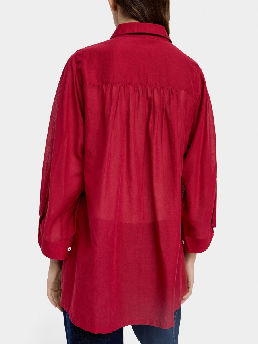 Camisa Semitransparente 100% Algodón rojo