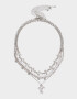 Collares Cortos Religioso Collar Corto Con Cruz - Plateado