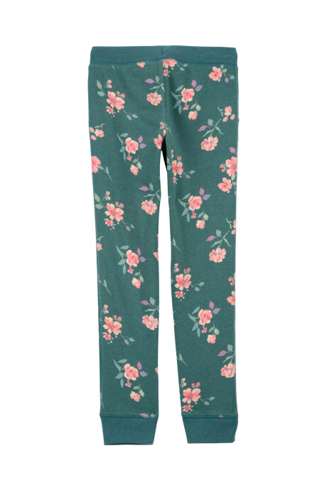 Pantalón deportivo de algodón, diseño floral Sin color