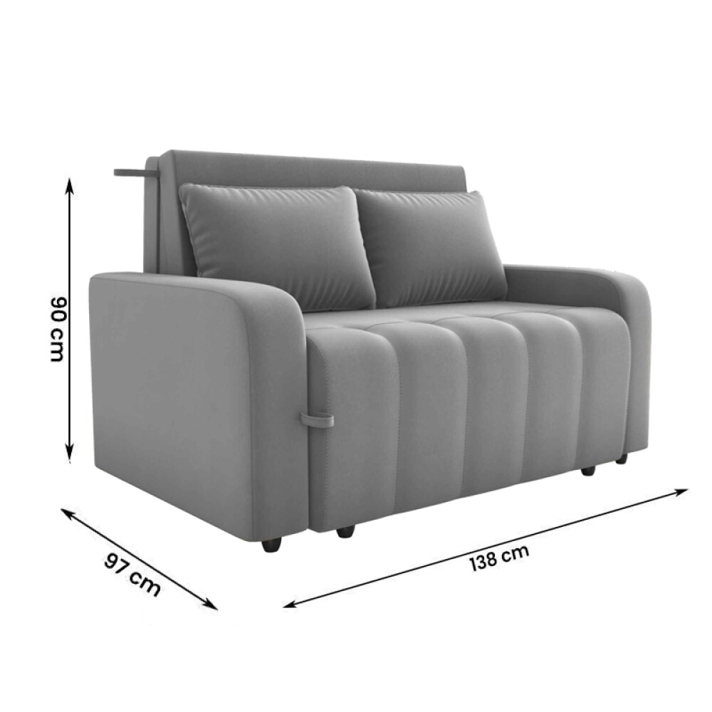 Sofá Cama Amora New con Baúl Gris