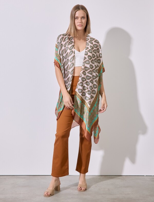 Kimono Arabescos MULTI/MARRON