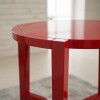 MESA LATERAL REDONDA LACA ROJA - PRODUCTO CON DETALLES - MESA LATERAL REDONDA LACA ROJA - PRODUCTO CON DETALLES -