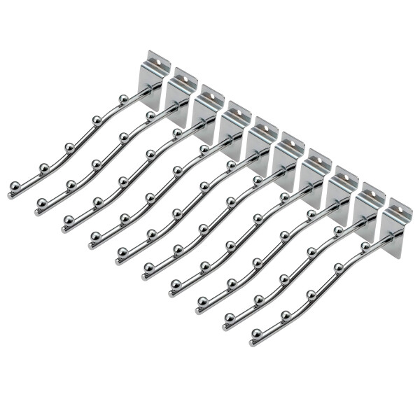 Pack X10 Ganchos Metálicos 18x6cm P/ Panel Ranurado Perchas Pack X10 Ganchos Metálicos 18x6cm P/ Panel Ranurado Perchas