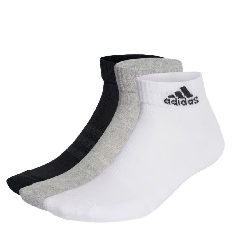 Medias Unisex Adidas x3 Cushioned Gris - Blanco - Negro