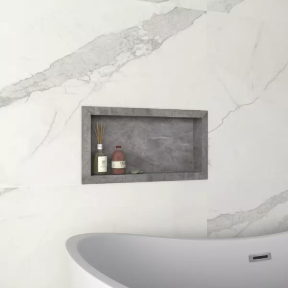 Nicho estante de empotrar Porcelanato 60cm Gris Nicho Estante De Empotrar Porcelanato 60cm Gris