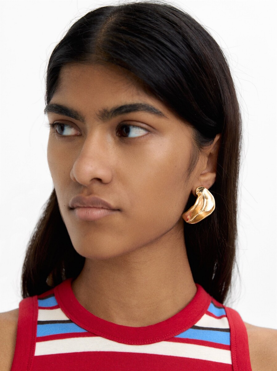 Pendientes Dorados Con Relieve - dorado 