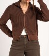 Campera Tejida Algodón Chocolate