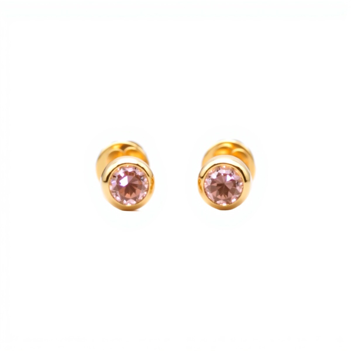 Abridores Punto de luz-Oro 18k-Piedra Zirconia-AB9531 - conpiedra 