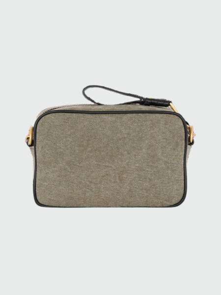 Balmain - Cartera bandolera confeccionado en lona y cuero B-Army Verde