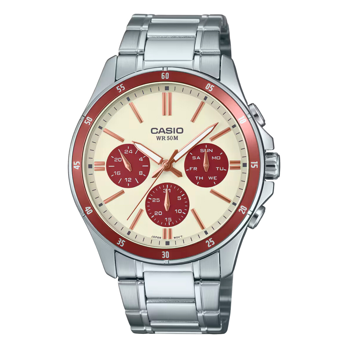 Reloj CASIO MTP1374D-5A2VDF en Acero Plateado Esfera 44mm 