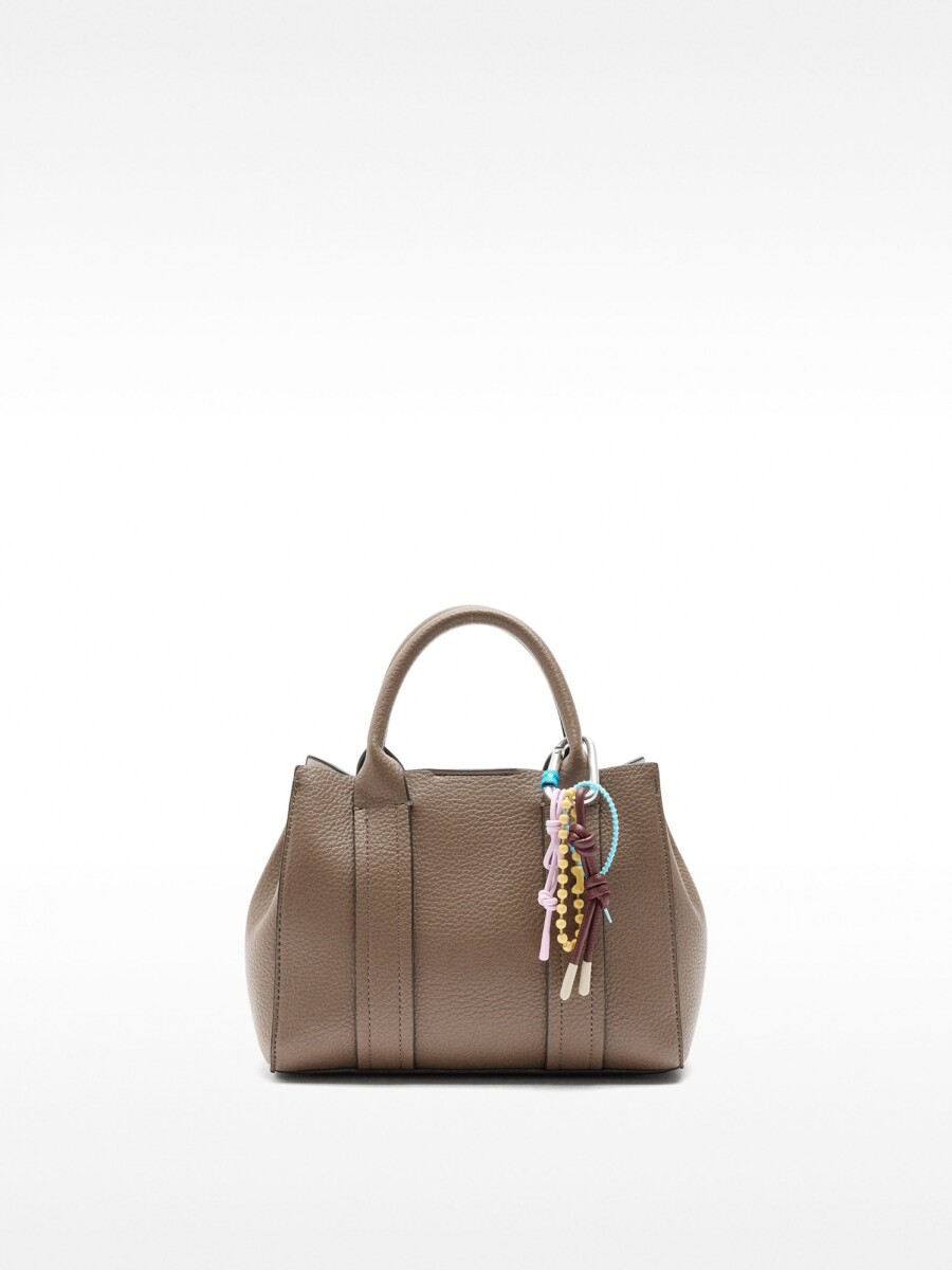 Bolso Tote Con Colgante S taupe