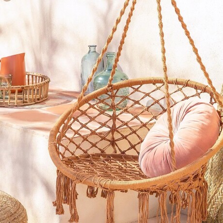 Silla Colgante / Hamaca Caramelo Algodón Ø 95cm x Alto 195cm Silla Colgante / Hamaca Caramelo Algodón Ø 95cm x Alto 195cm