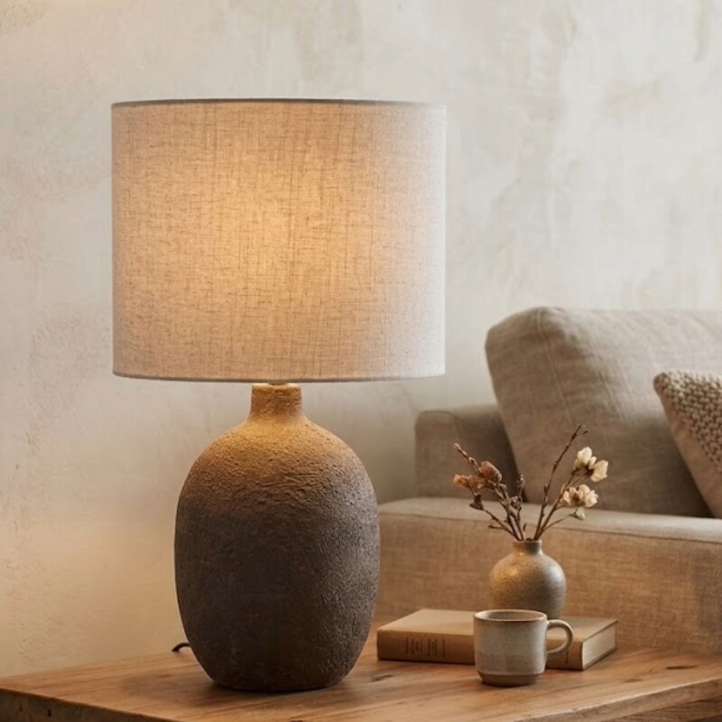 LAMPARA BEIGE/GRIS P/MESA 36X57CM Unica