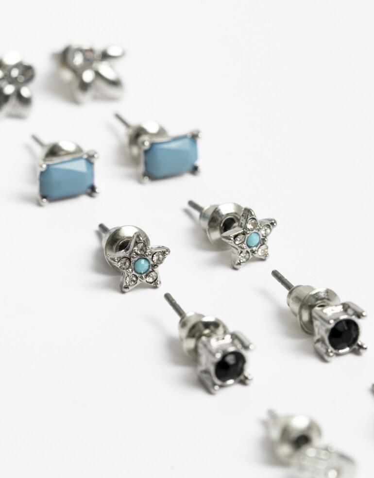 Aros Sets Metal Set De Aros Pasantes Western - Plateado Rodio