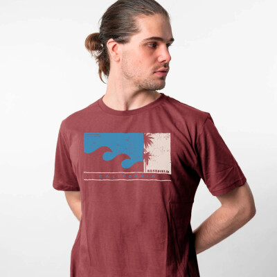 T-Shirt Print California Marsala