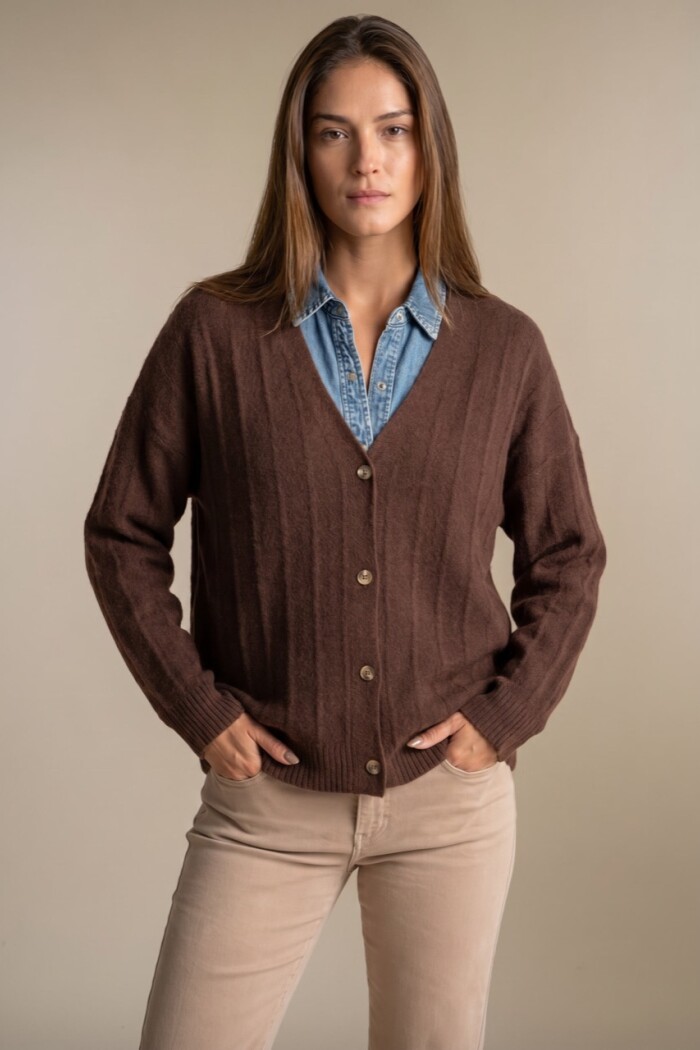 Cardigan Texturado Chocolate