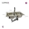 Pileta de cocina Lumax Acero Doble Bacha Monocomando 78x42 cm Negro
